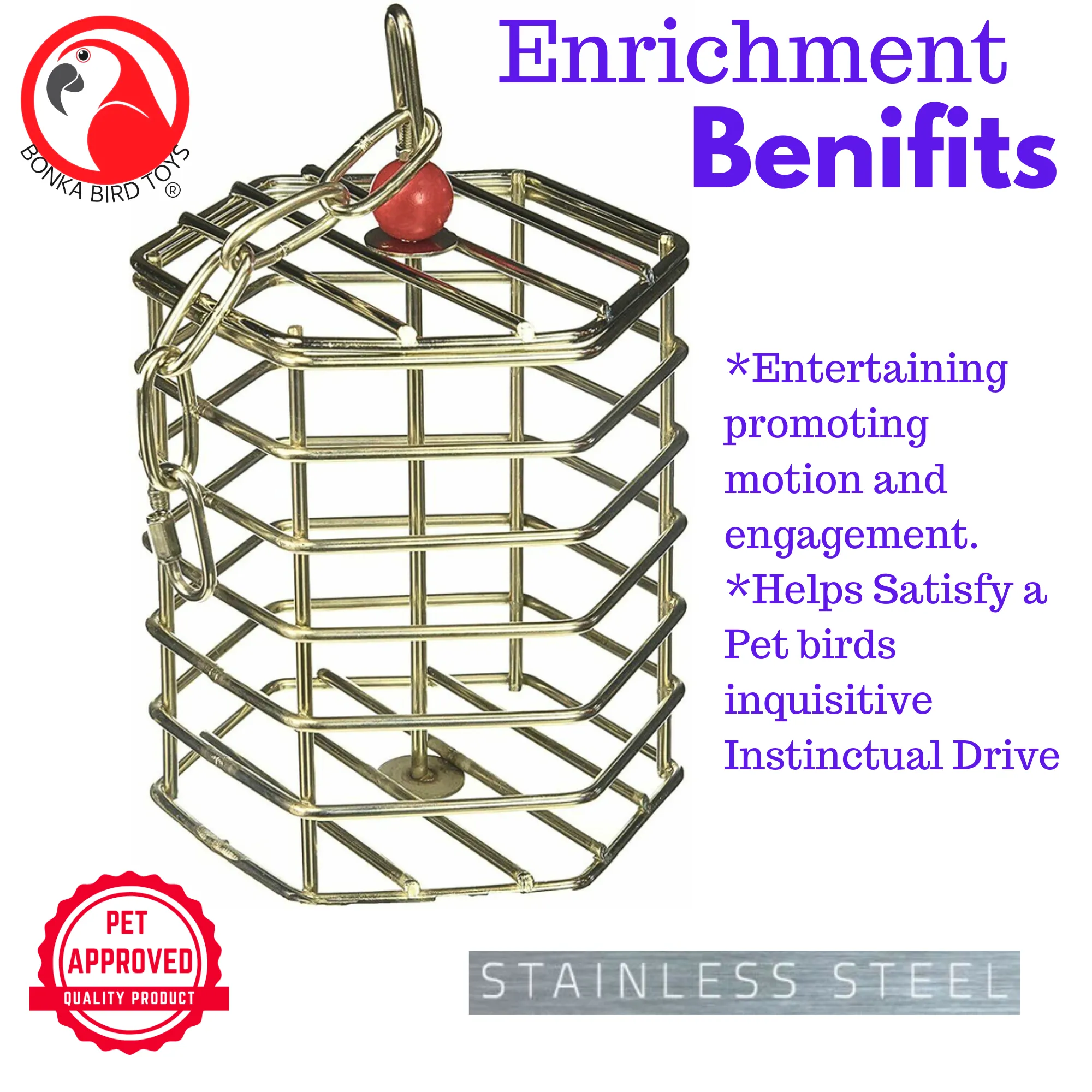 00197 Large Stainless Steel Baffle Cage 6X6