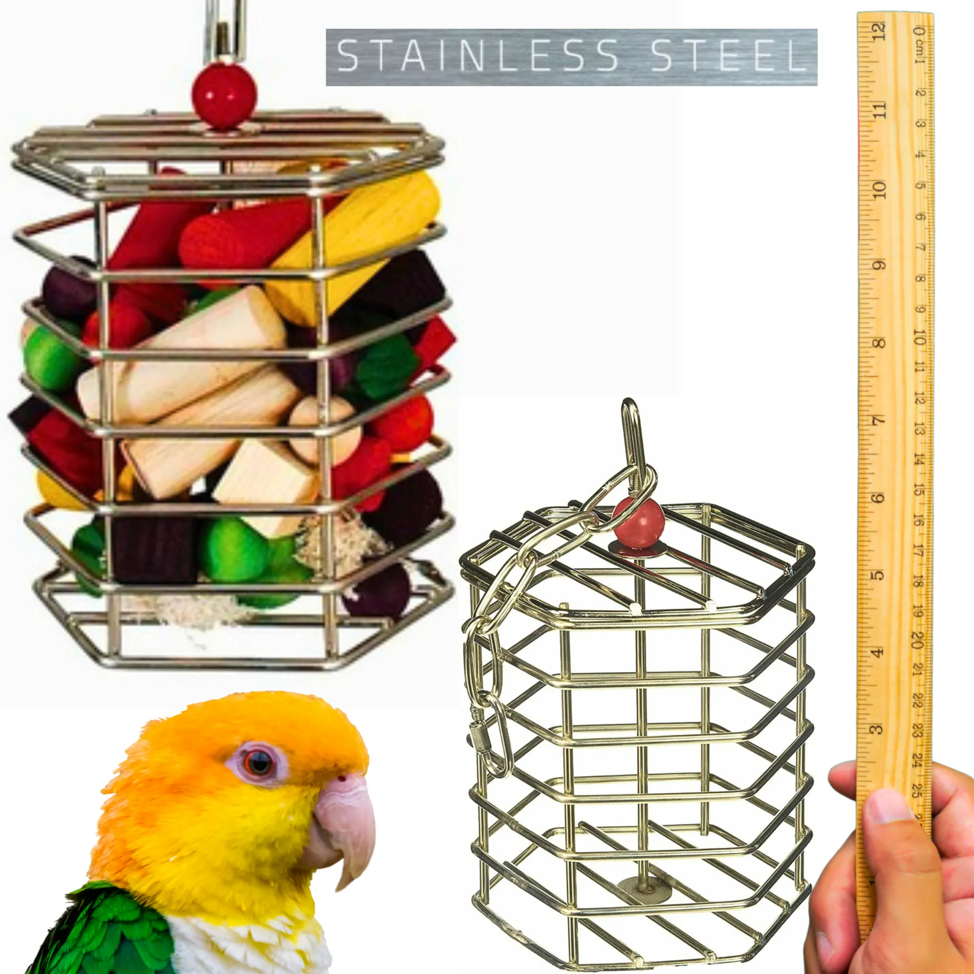 00197 Large Stainless Steel Baffle Cage 6X6