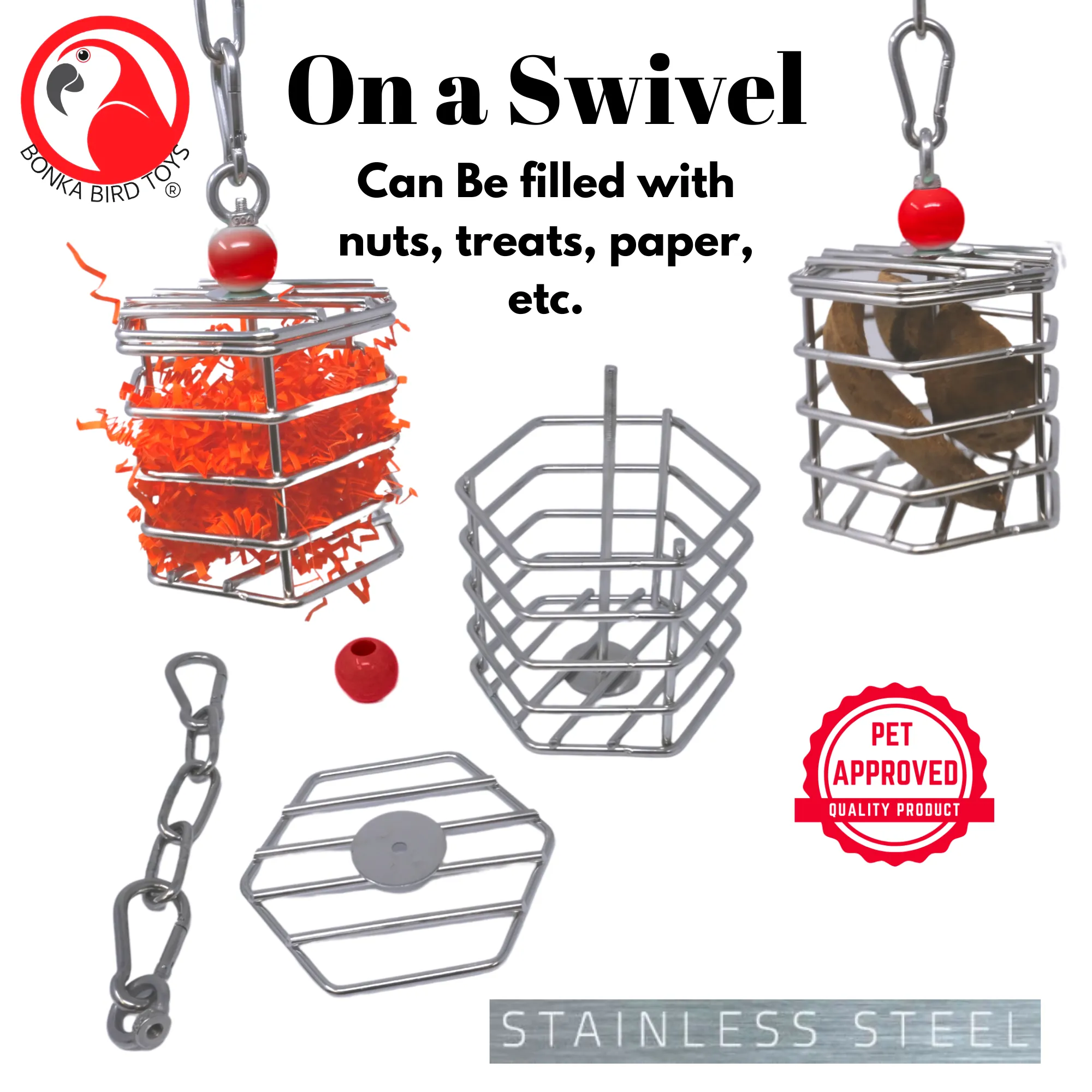 00197 Large Stainless Steel Baffle Cage 6X6