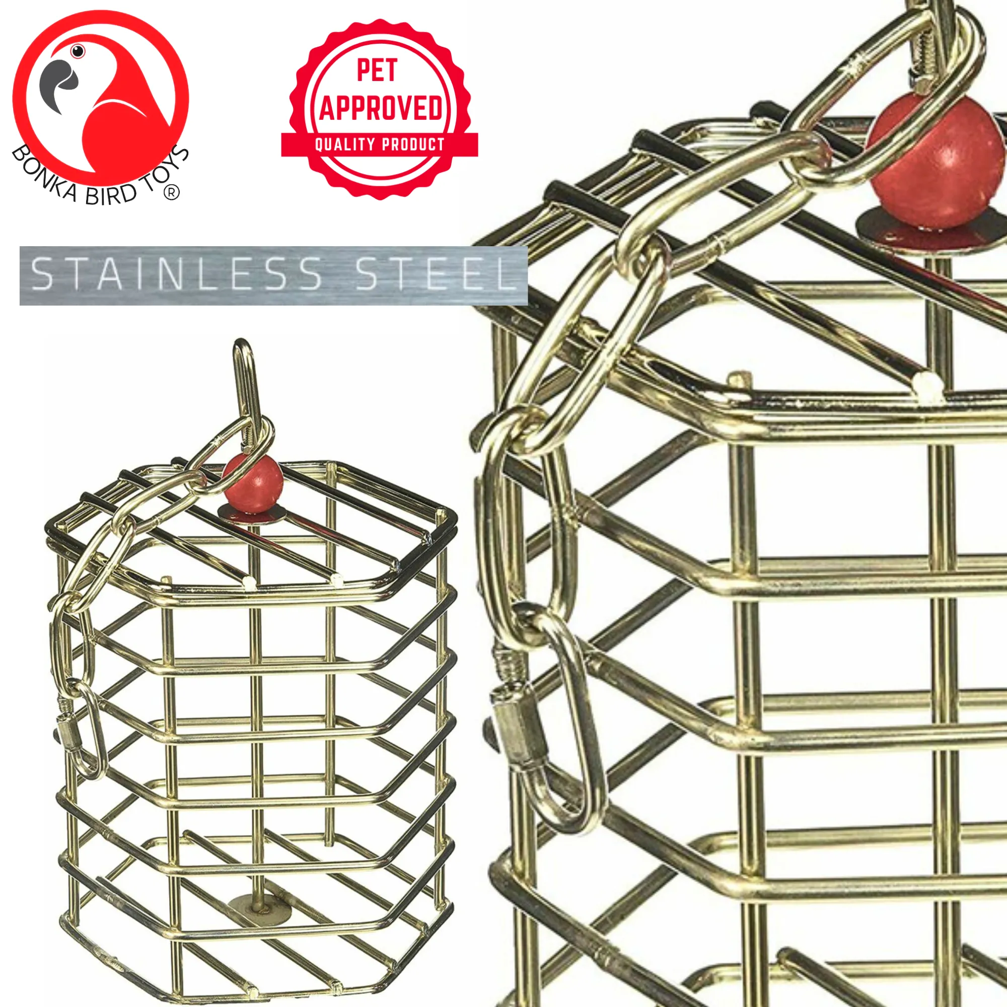 00197 Large Stainless Steel Baffle Cage 6X6