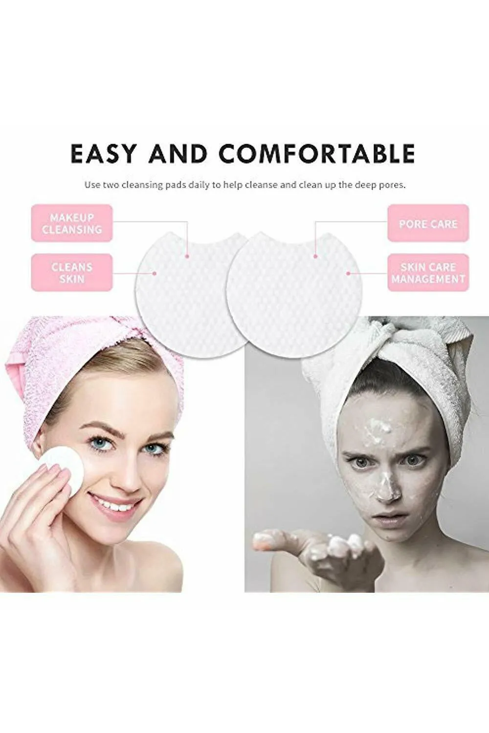 100% Fragrance Free Cotton Pads (oil-free, gentle, non-irritant, alcohol-free )