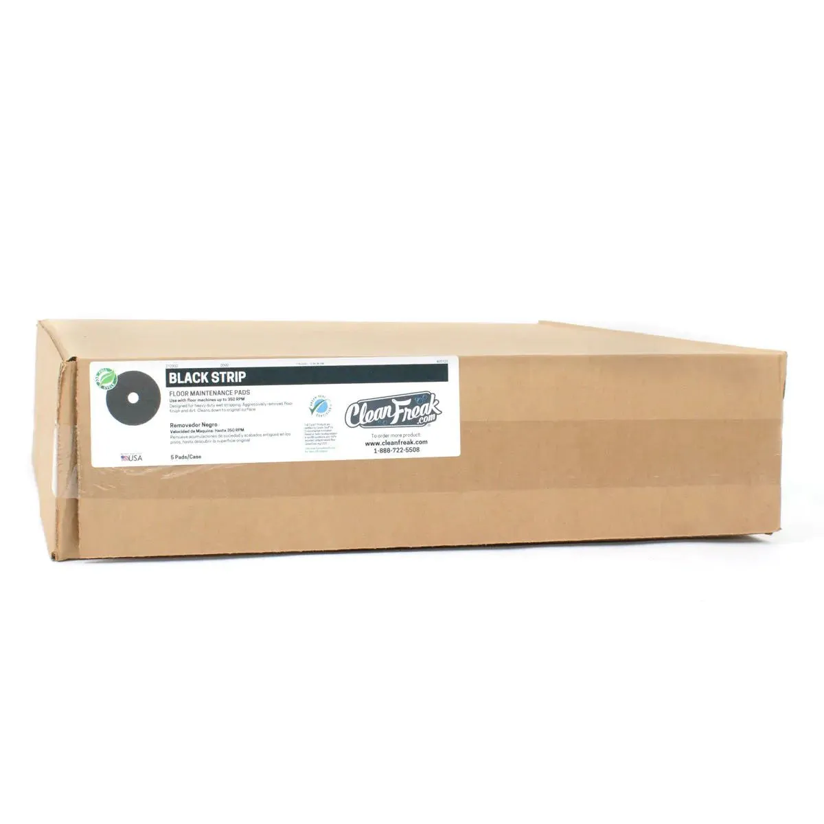 17" Black Heavy Duty Floor Wax Stripping Pads (5 Pack)