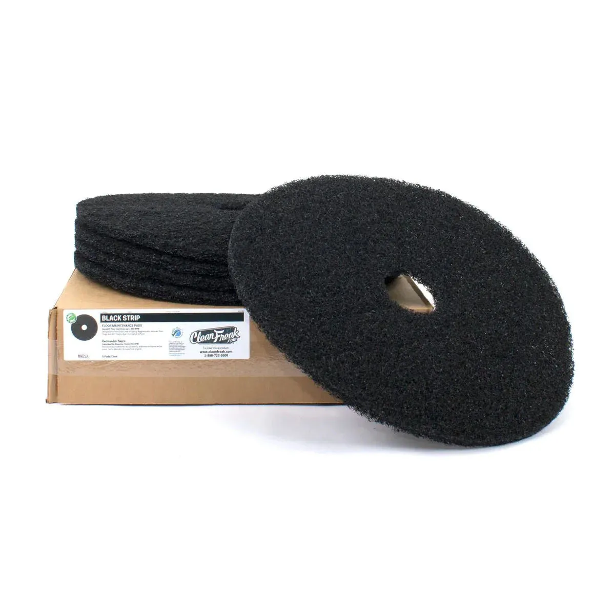 17" Black Heavy Duty Floor Wax Stripping Pads (5 Pack)