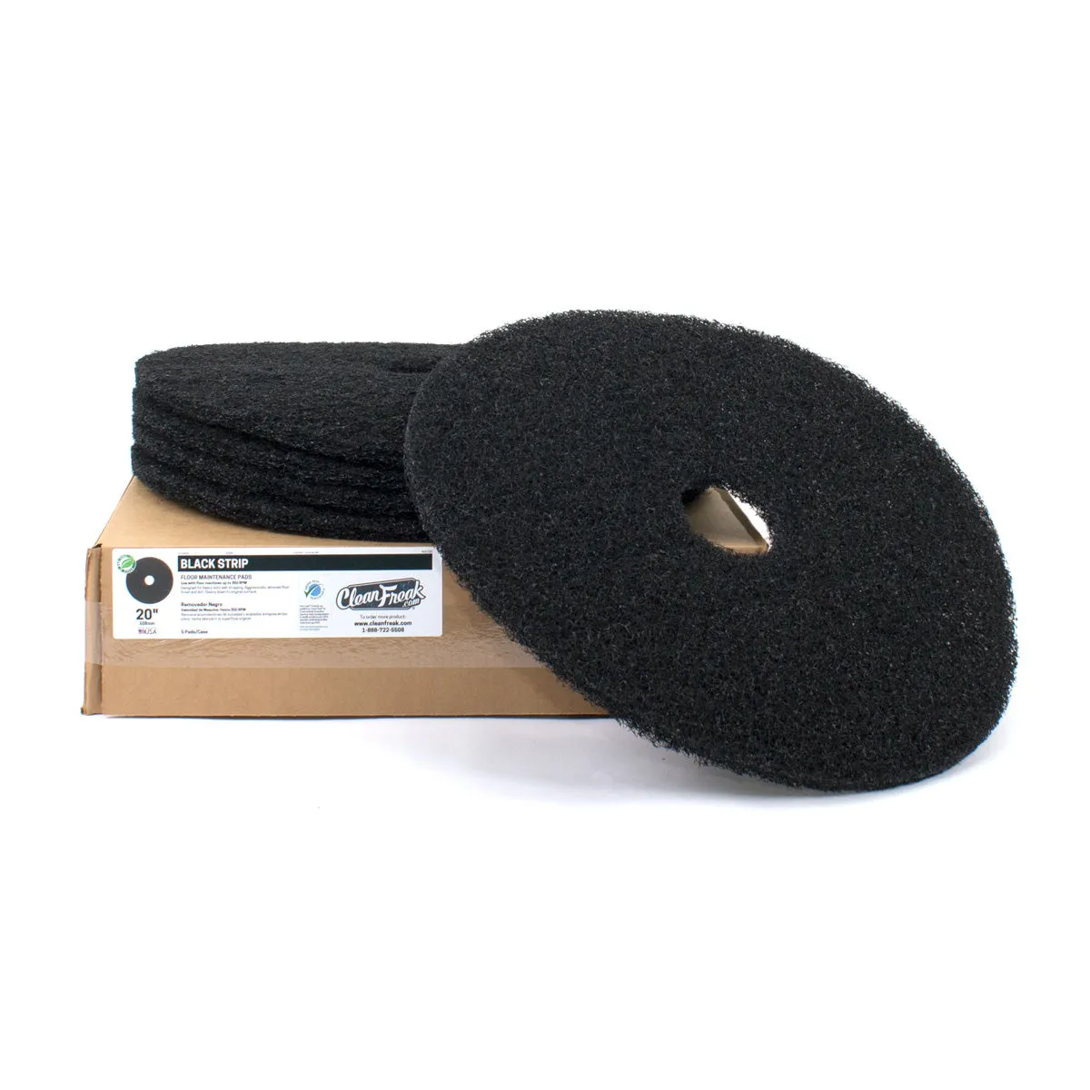20" Black Floor Finish Stripping Pads (5 Pack)