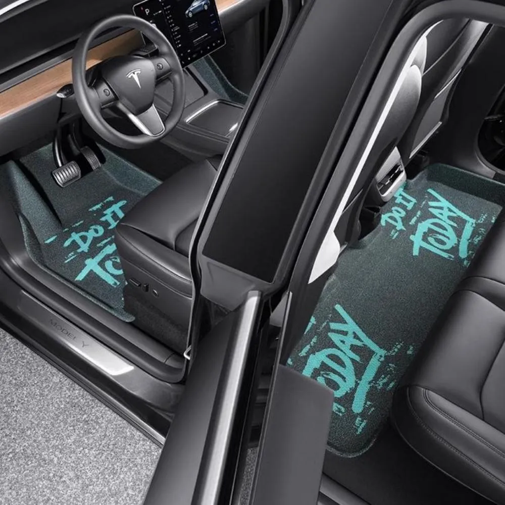 3D Velvet Floor Mats For Tesla Model 3/Y 5-Seat