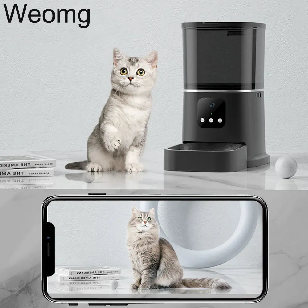 3L 6L Video Camera Feeder - Timing Smart Automatic Pet Feeder For Cats Dog WiFi Intelligent Dry Food Dispenser  Voice Recorde Bowl