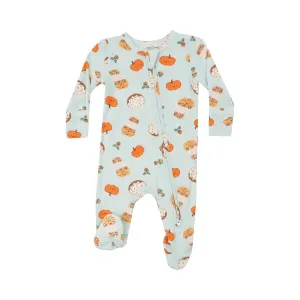 Baby Boys Footie | 2 Way Zipper: Pumpkin Spice Latte | Angel Dear