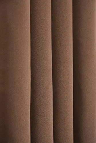 Brand Roots Blackout Heavy Solid 100% Opaque Curtains for Window 5 Feet, Pack of 2, Brown (Brown, Window 5 Feet)