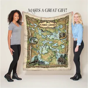 Cisco Lakes Wisconsin Sherpa Fleece Blanket Double Stitched Edges Cozy Luxury Fluffy Super Soft 430 GSM Polyester Throw Blanket