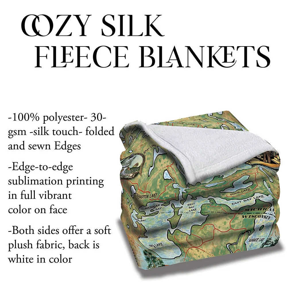 Cisco Lakes Wisconsin Sherpa Fleece Blanket Double Stitched Edges Cozy Luxury Fluffy Super Soft 430 GSM Polyester Throw Blanket