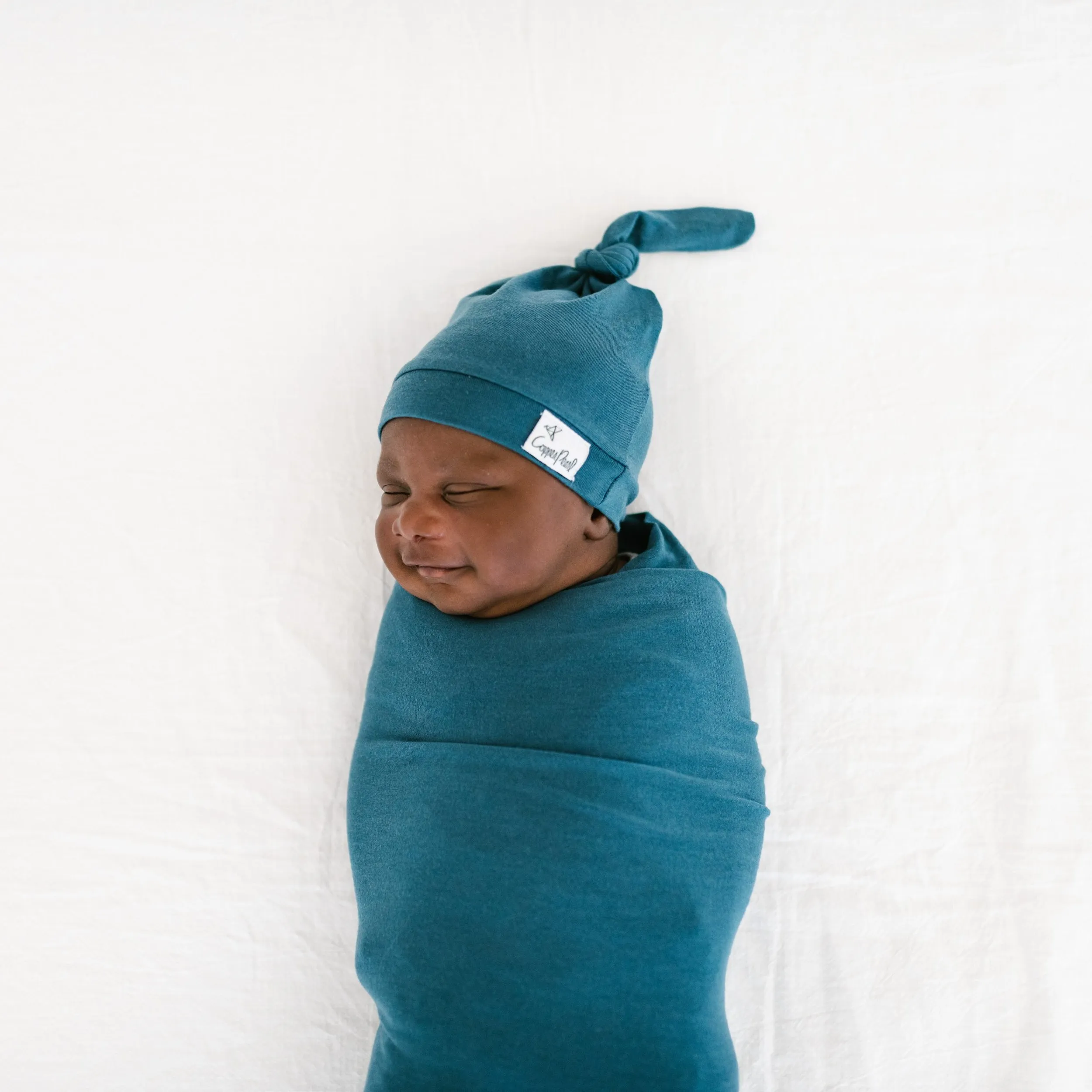 Copper Pearl Knit Swaddle Blanket | Steel