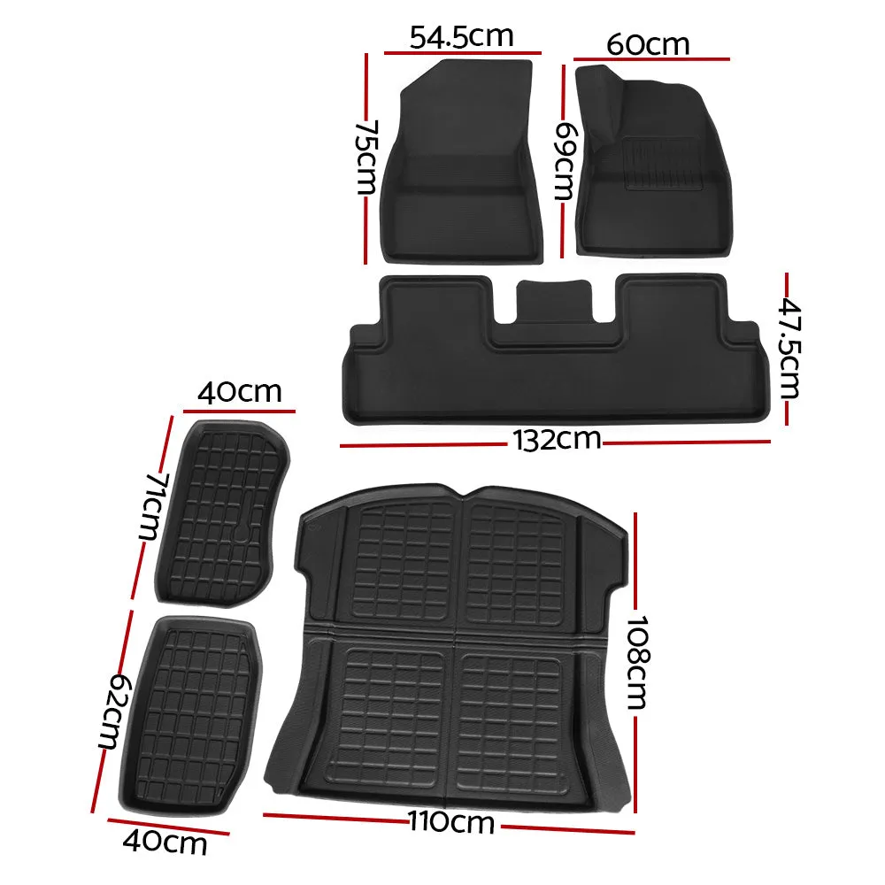 Custom Fit Rubber Car Mats Set for Tesla Model 3 - Weisshorn