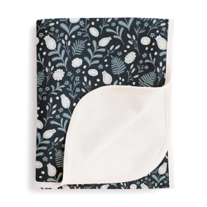 French Terry Blanket - Ferns & Flowers Night Sky