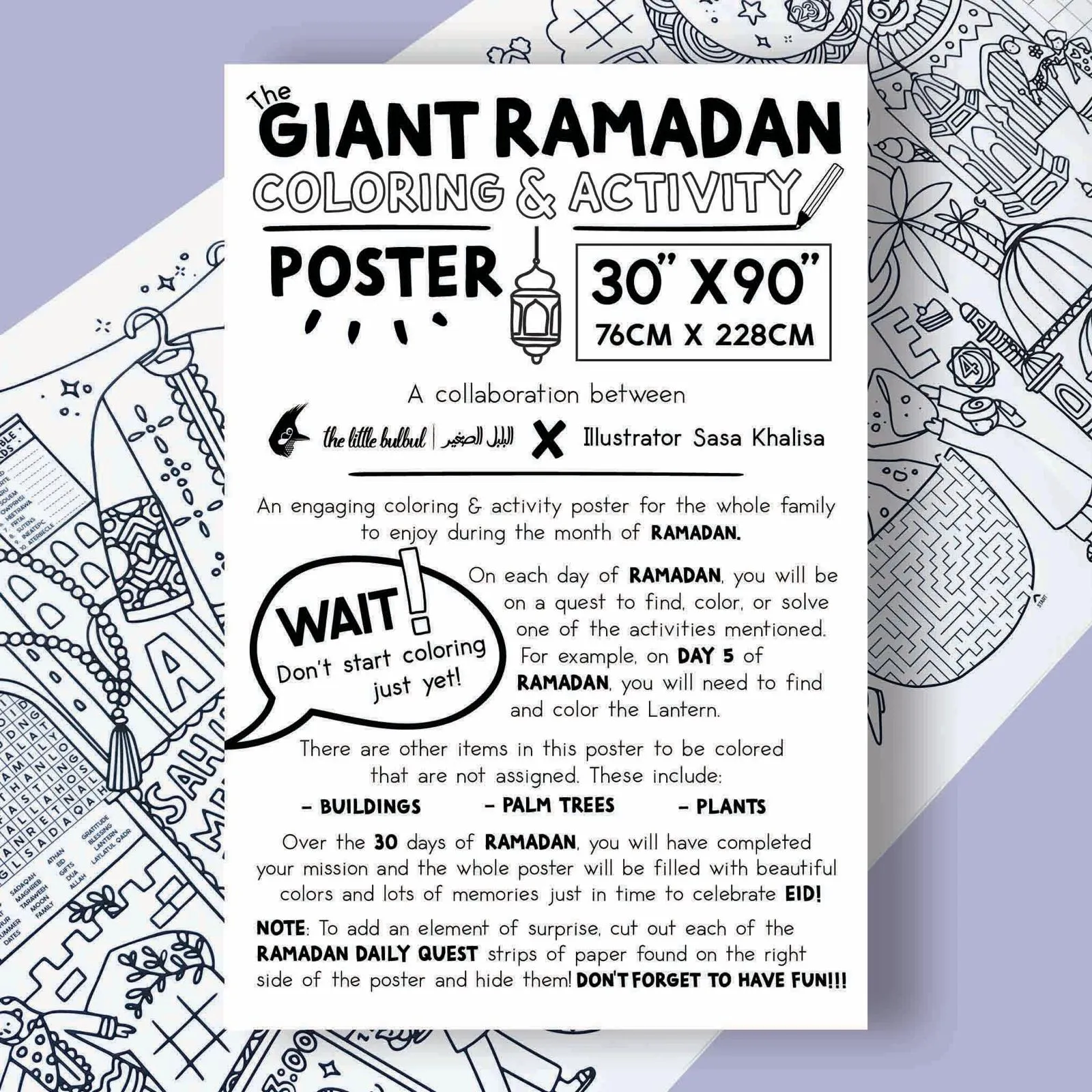 Giant Ramadan Coloring & Activity Poster