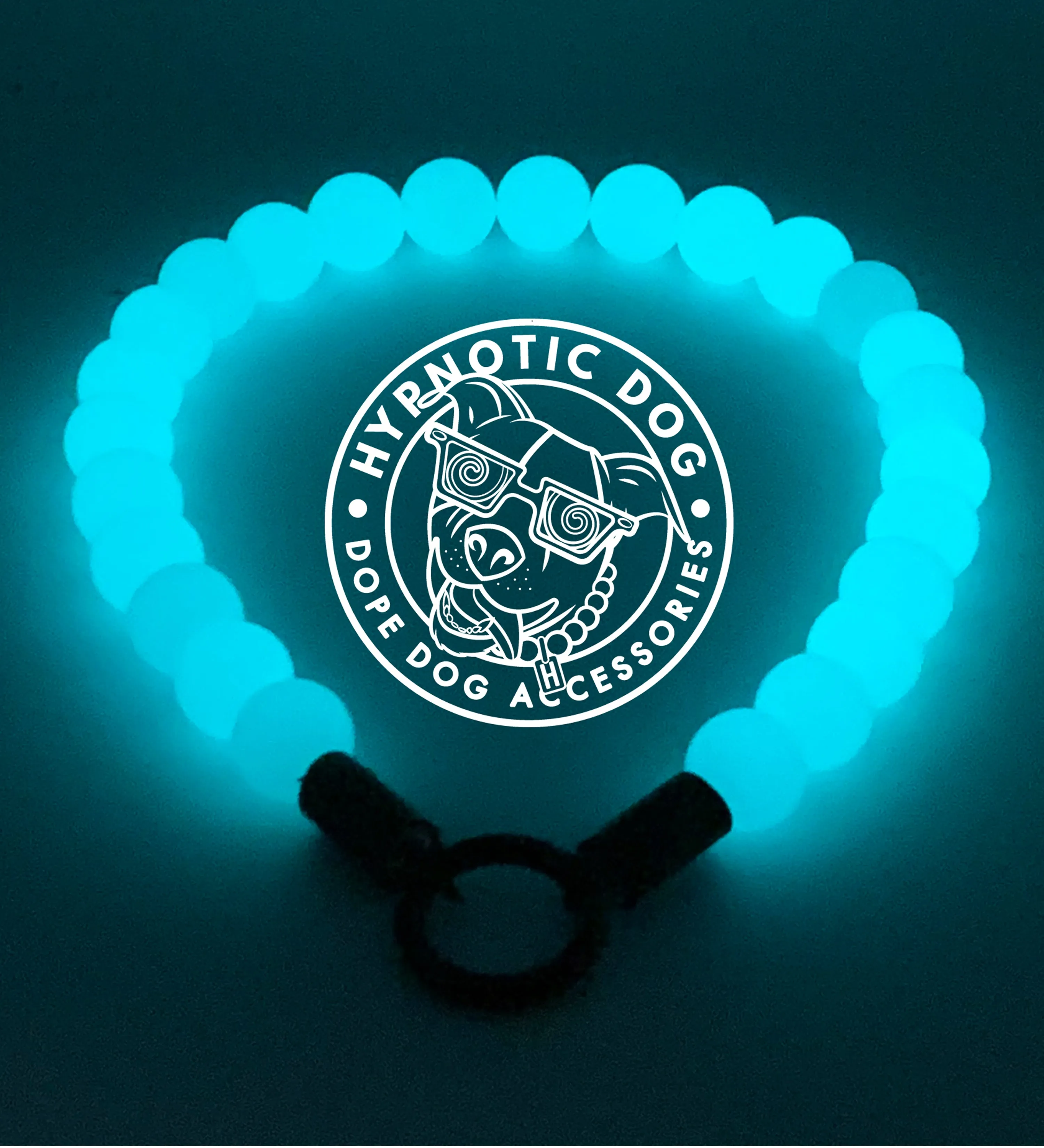 GLOW Glacial Green Glow in the Dark Stone Bead Collar