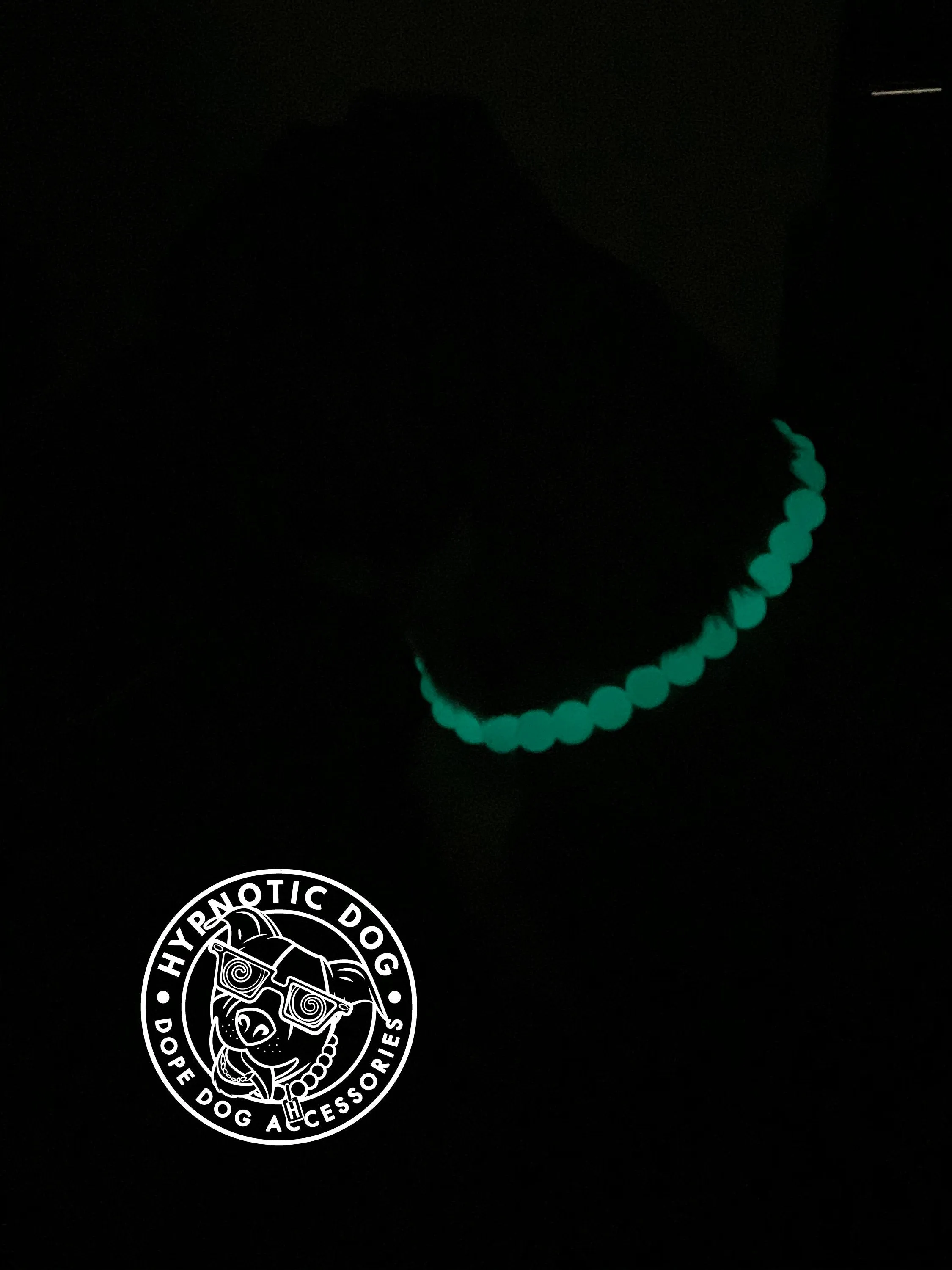 GLOW Glacial Green Glow in the Dark Stone Bead Collar