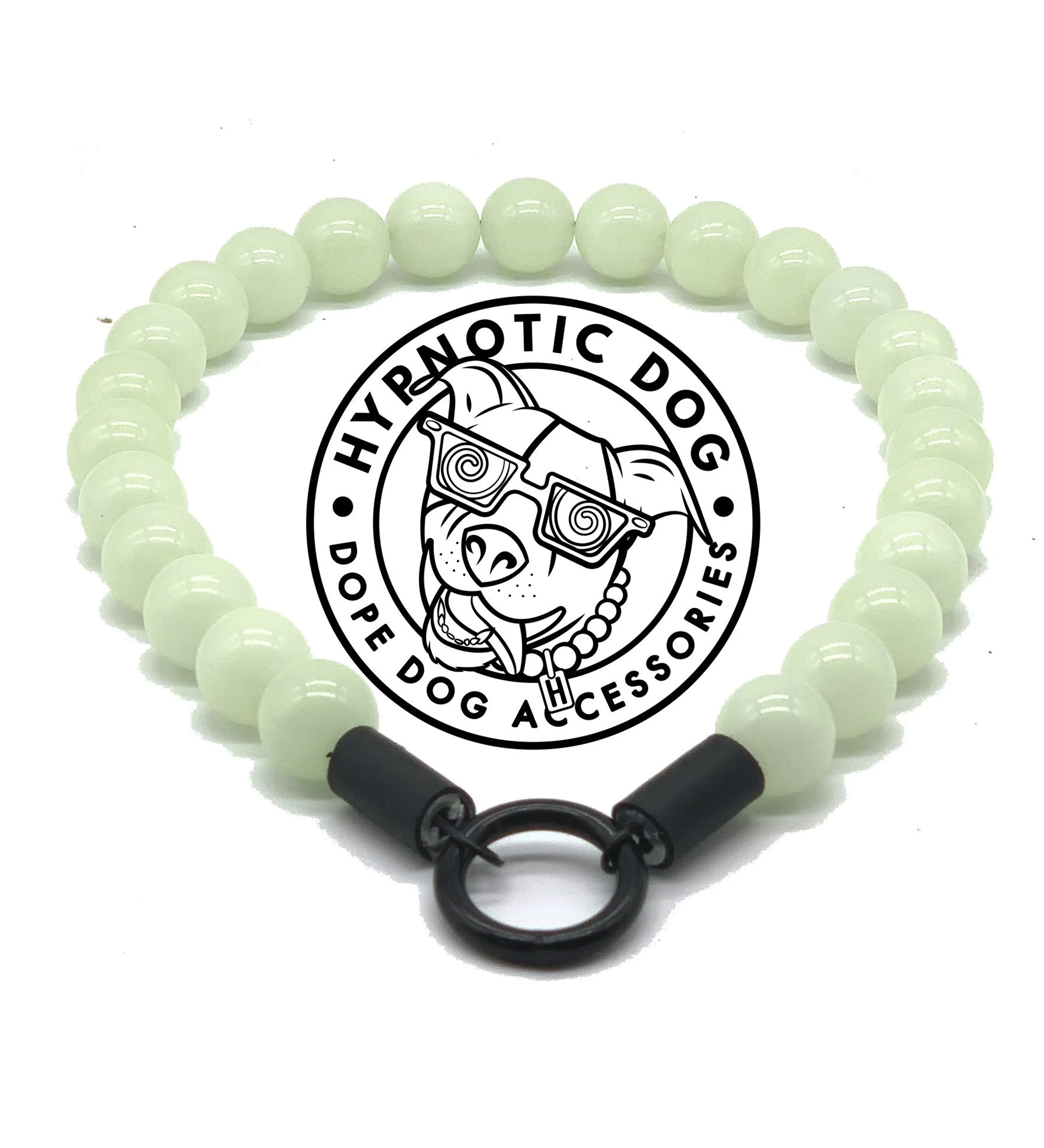 GLOW Glacial Green Glow in the Dark Stone Bead Collar