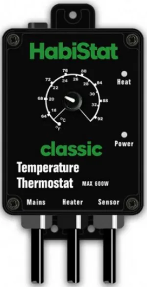 HABISTAT TEMPERATURE THERMOSTAT, BLACK, 600W