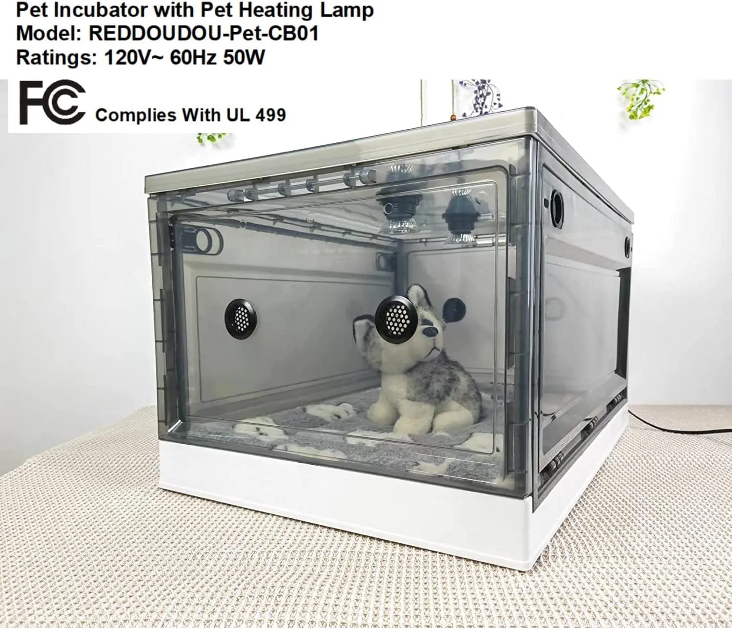 Incubator for Newborn Puppies and Kittens I  Nebulized Oxygen Intensive Care Unit for Dogs and Cats I Pet incubator With Nebulization Kit