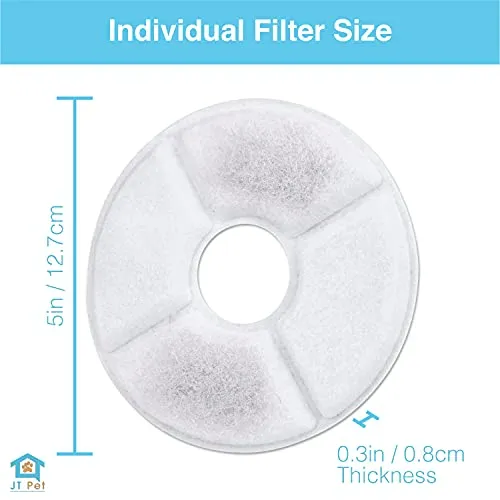 JT Pet Fountain Replacement Carbon Filters Pack of 6 Improve pet drinking water