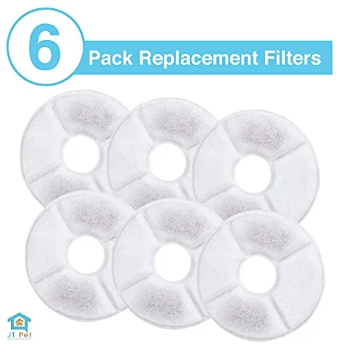 JT Pet Fountain Replacement Carbon Filters Pack of 6 Improve pet drinking water