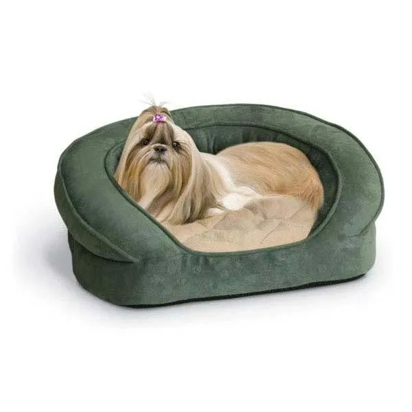 K&h Pet Products Deluxe Ortho Bolster Sleeper Pet Bed Small Green 20" X 16" X 8"