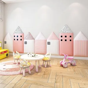 Kids Soft Bag Wall Sticker for Bedroom Decor with Anti-collision Headboard