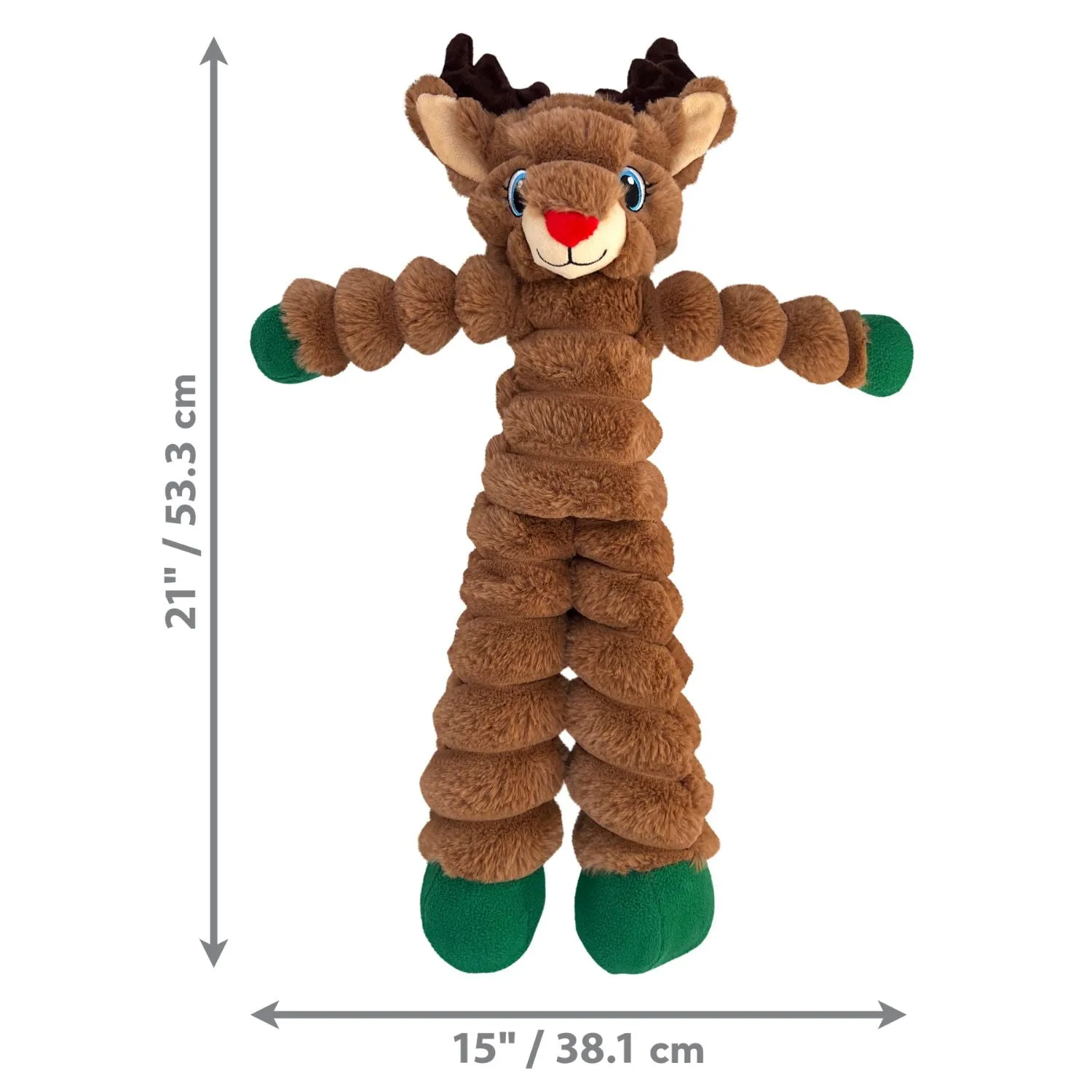 KONG Holiday Shakers™ Crumples Reindeer XL | Super Size 21" Plush Dog Toy