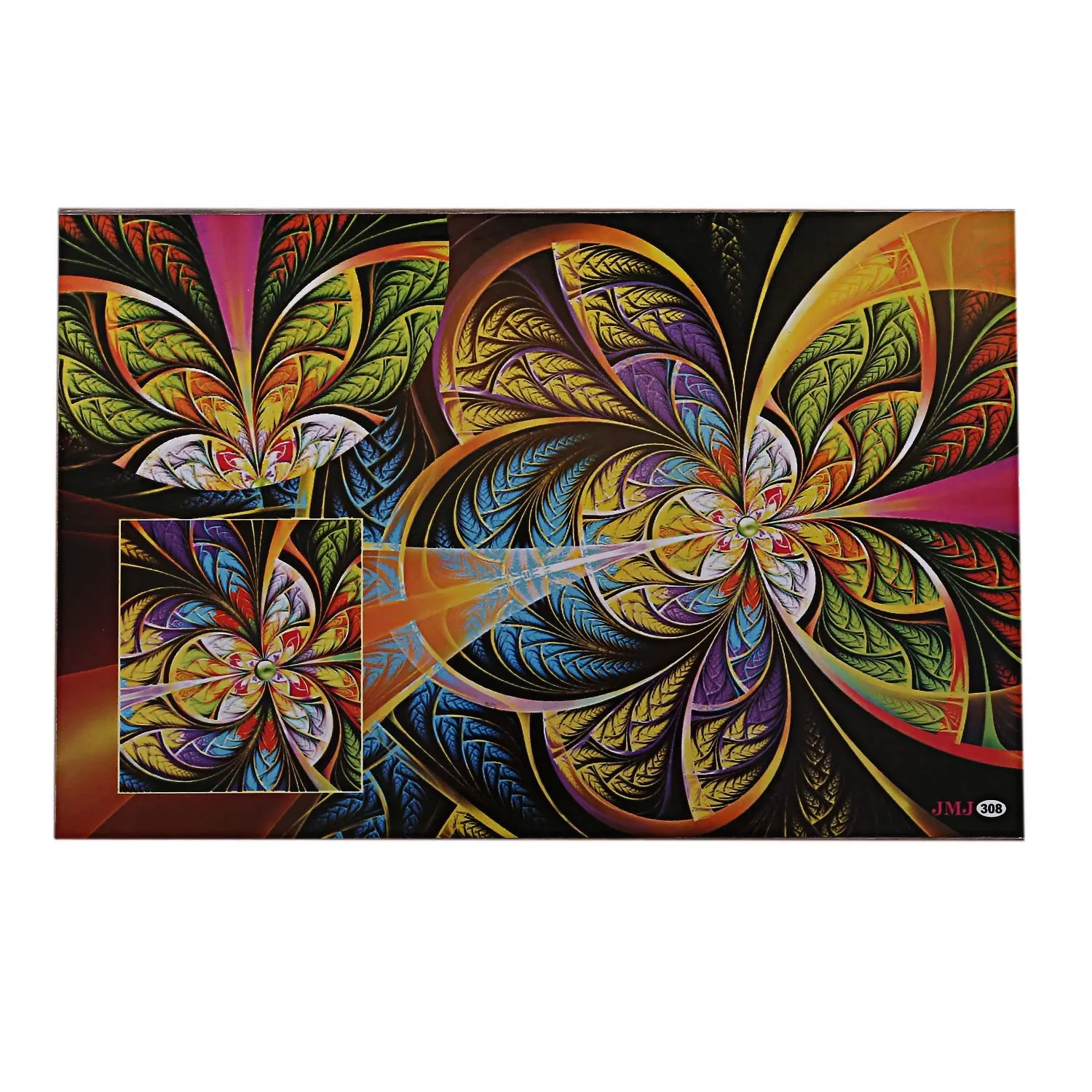 Kuber Industries Flower Printed PVC Waterproof, Oil Proof, Easy to Clean Placemats Table Mats for Dining, Set of 6 (Multicolour, Polyvinyl Chloride)|Stylish and Functional Dining Table Accessories