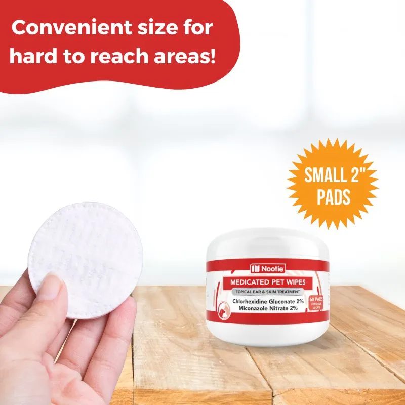 Medicated Pet Wipes | 60 Pads - Antifungal & Antibacterial
