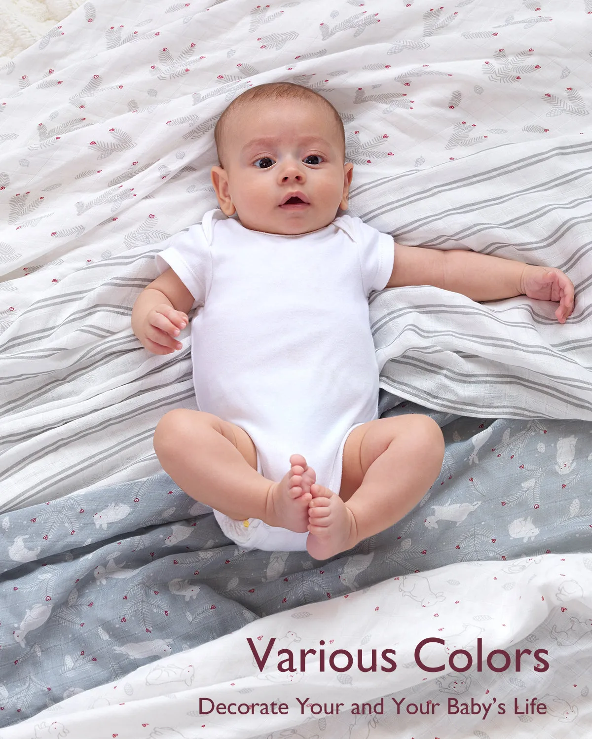 Momcozy Softness Swaddle Blankets -  Lovely Rabbit (4 Pack)