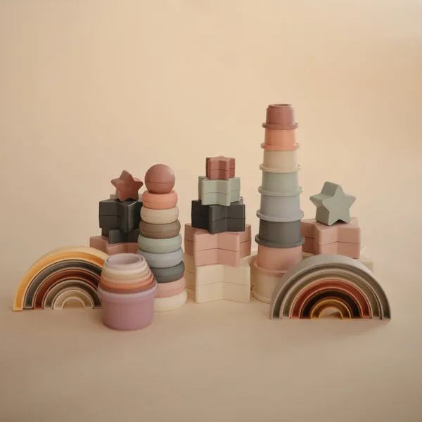 Mushie Stacking Rings Toy Rustic