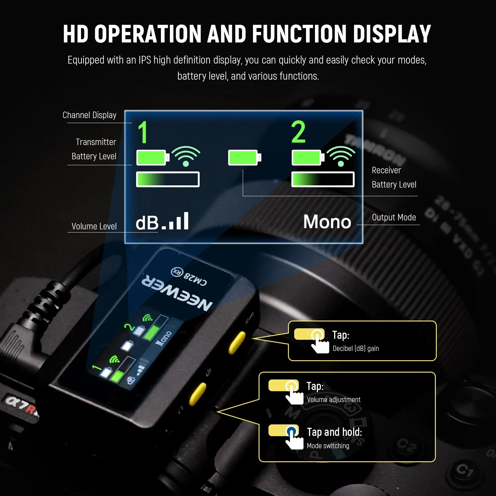 NEEWER CM28 Wireless Lavalier Lapel Microphone