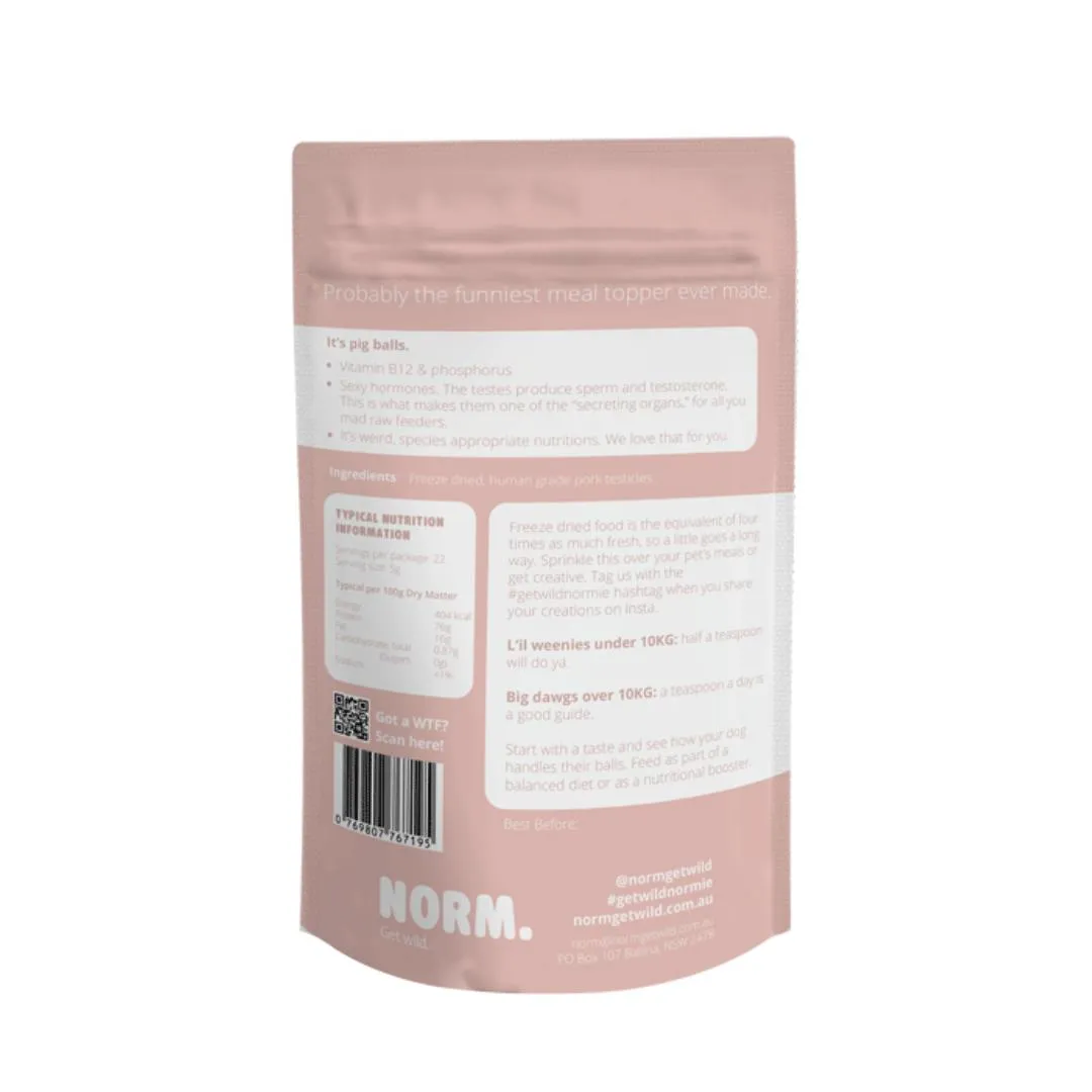 NORM. Pork Testes Freeze Dried Meal Topper for Dogs and Cats***