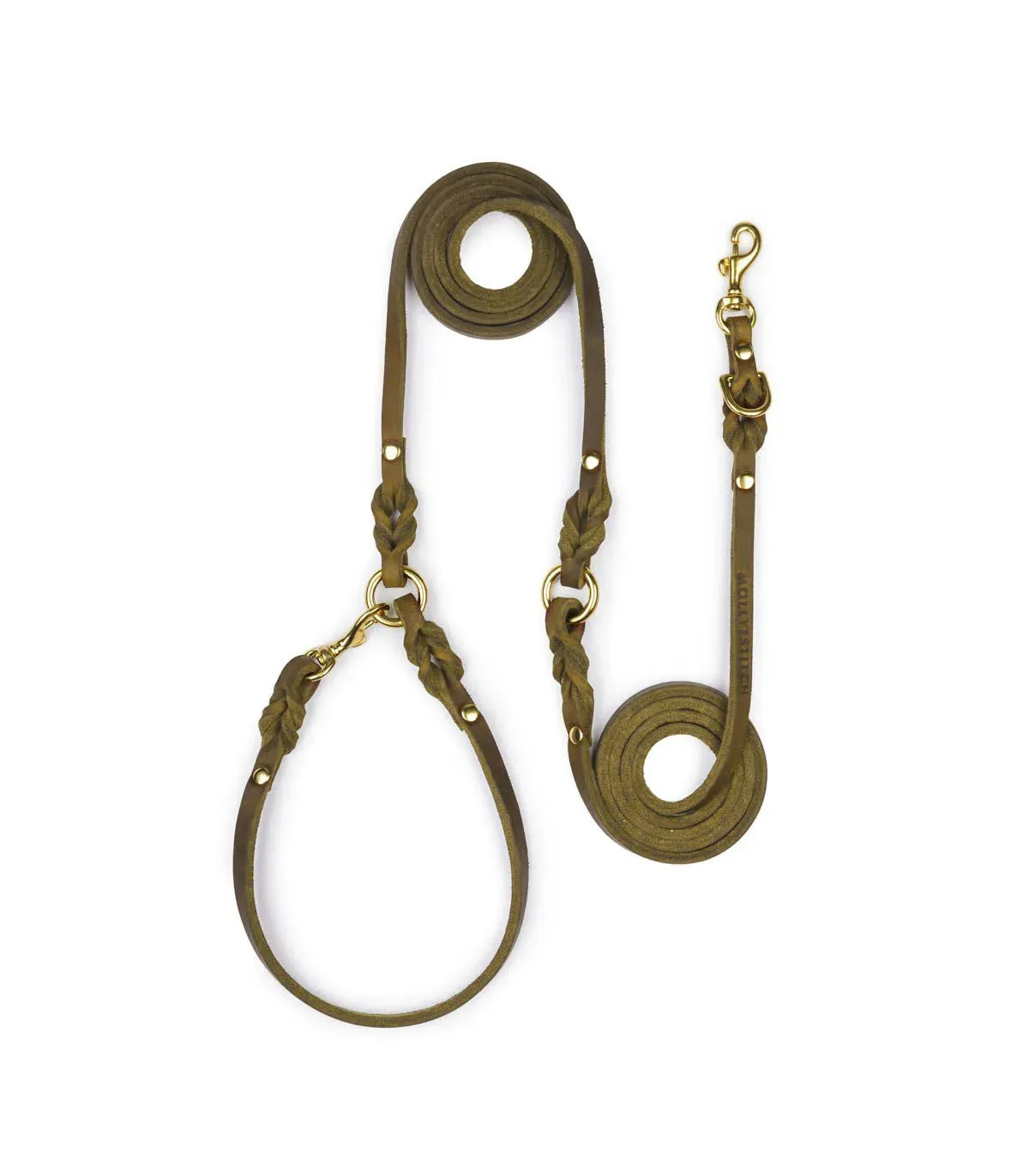 [OLIVE TREE] BUTTER LEATHER ADJUSTABLE DOG LEASH