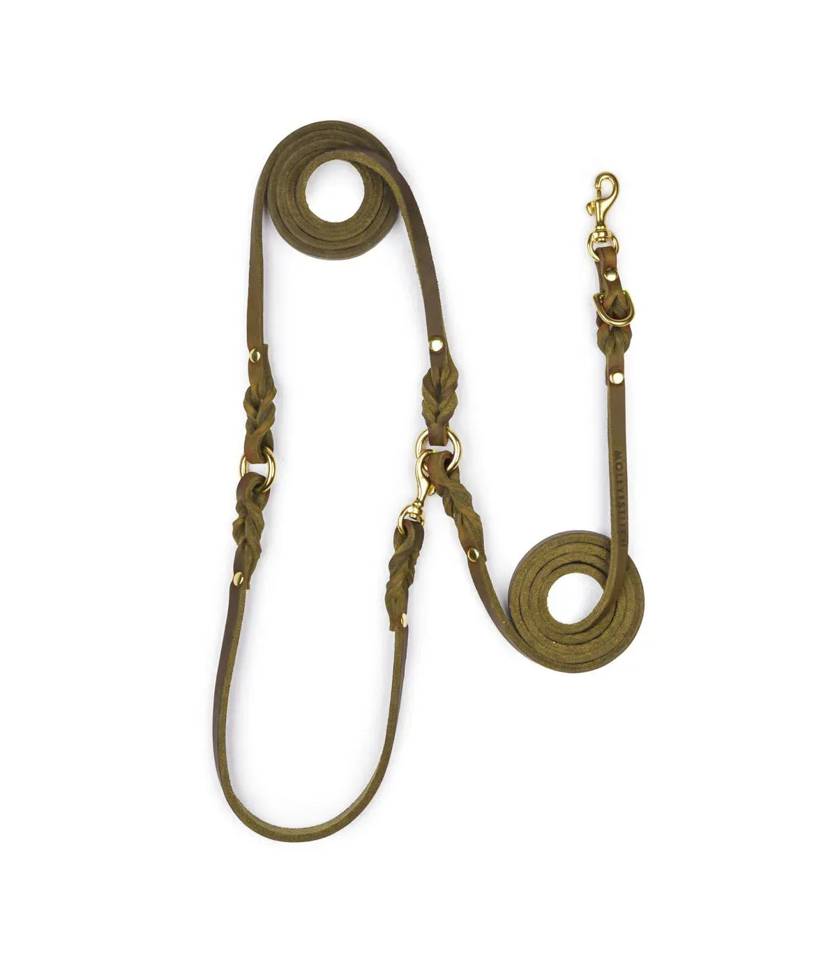[OLIVE TREE] BUTTER LEATHER ADJUSTABLE DOG LEASH