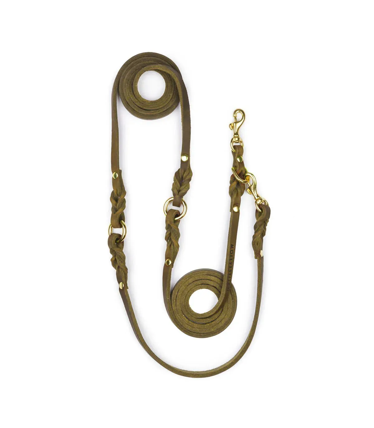 [OLIVE TREE] BUTTER LEATHER ADJUSTABLE DOG LEASH