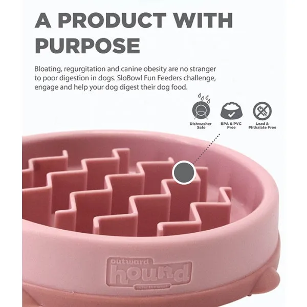 Outward Hound Fun Feeder Wave Pink