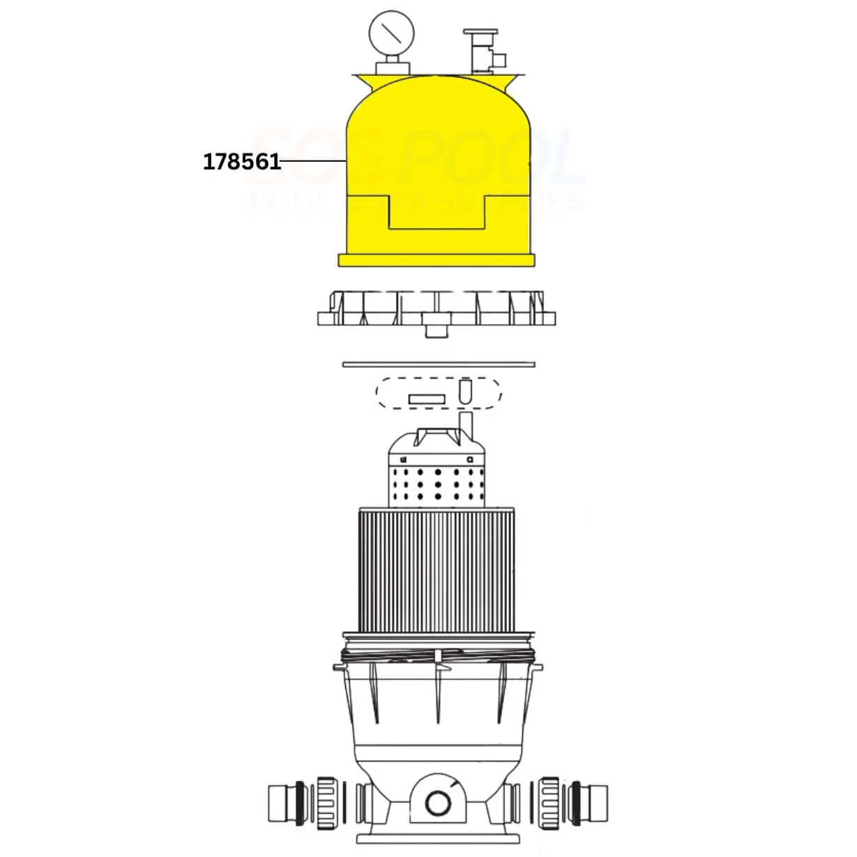 Pentair Lid For Clean and Clear 75 150 and 200 Filters | 178561