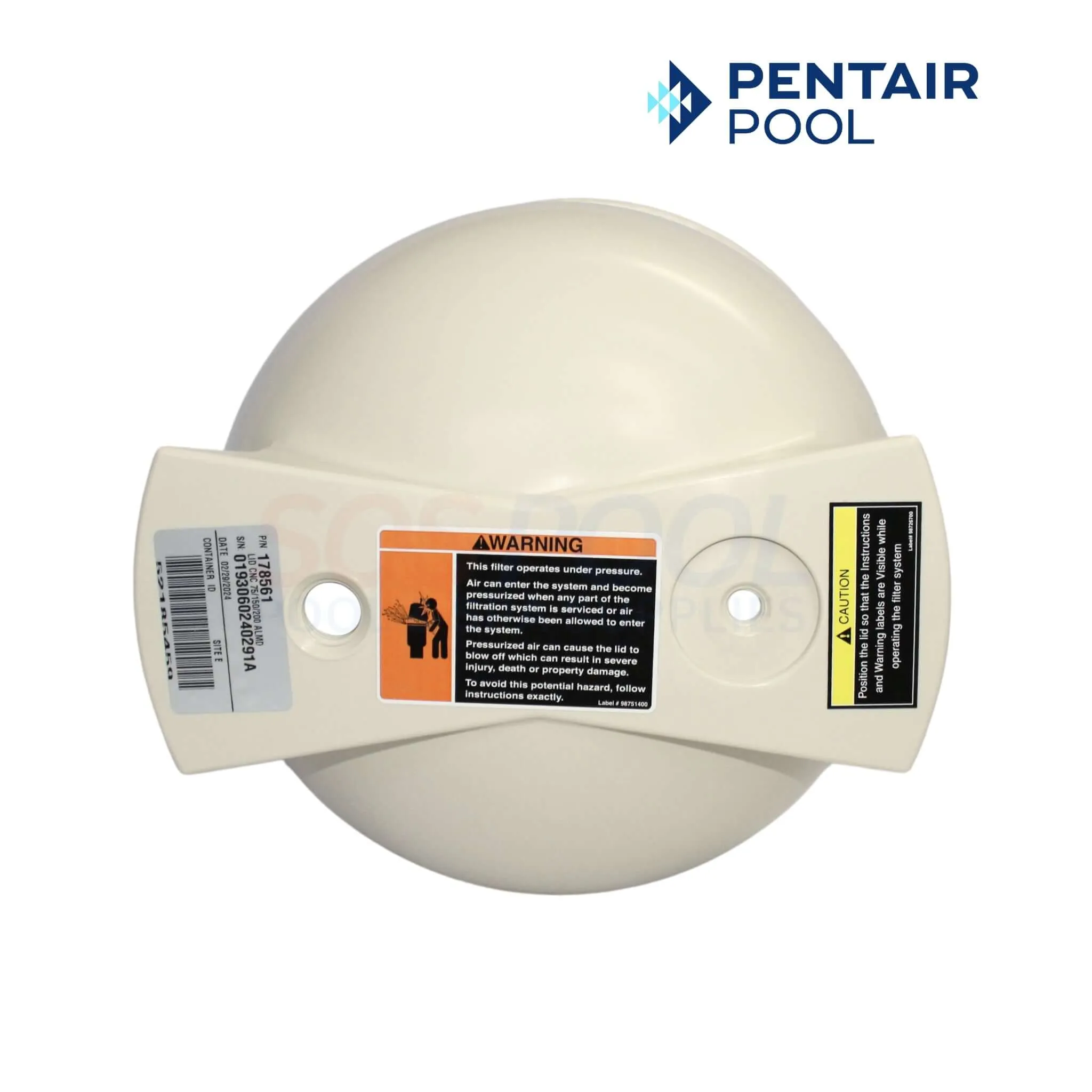 Pentair Lid For Clean and Clear 75 150 and 200 Filters | 178561