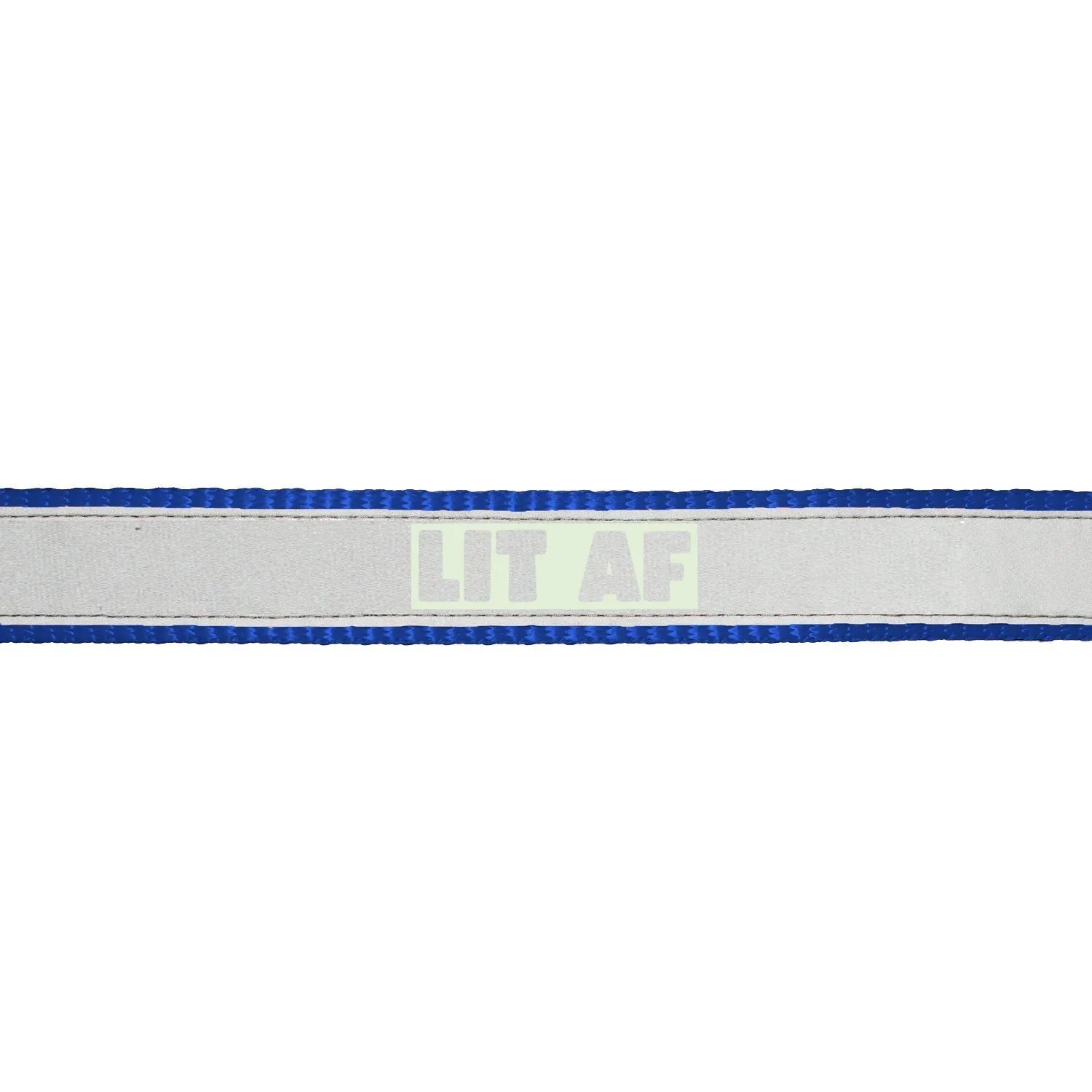 "Lit AF" Night Glow Printed Reflective Nylon Neck Belt Collar for Dogs