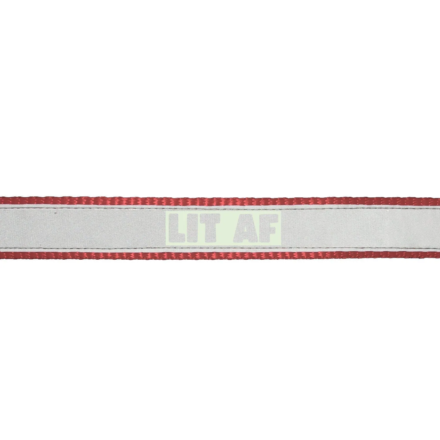 "Lit AF" Night Glow Printed Reflective Nylon Neck Belt Collar for Dogs