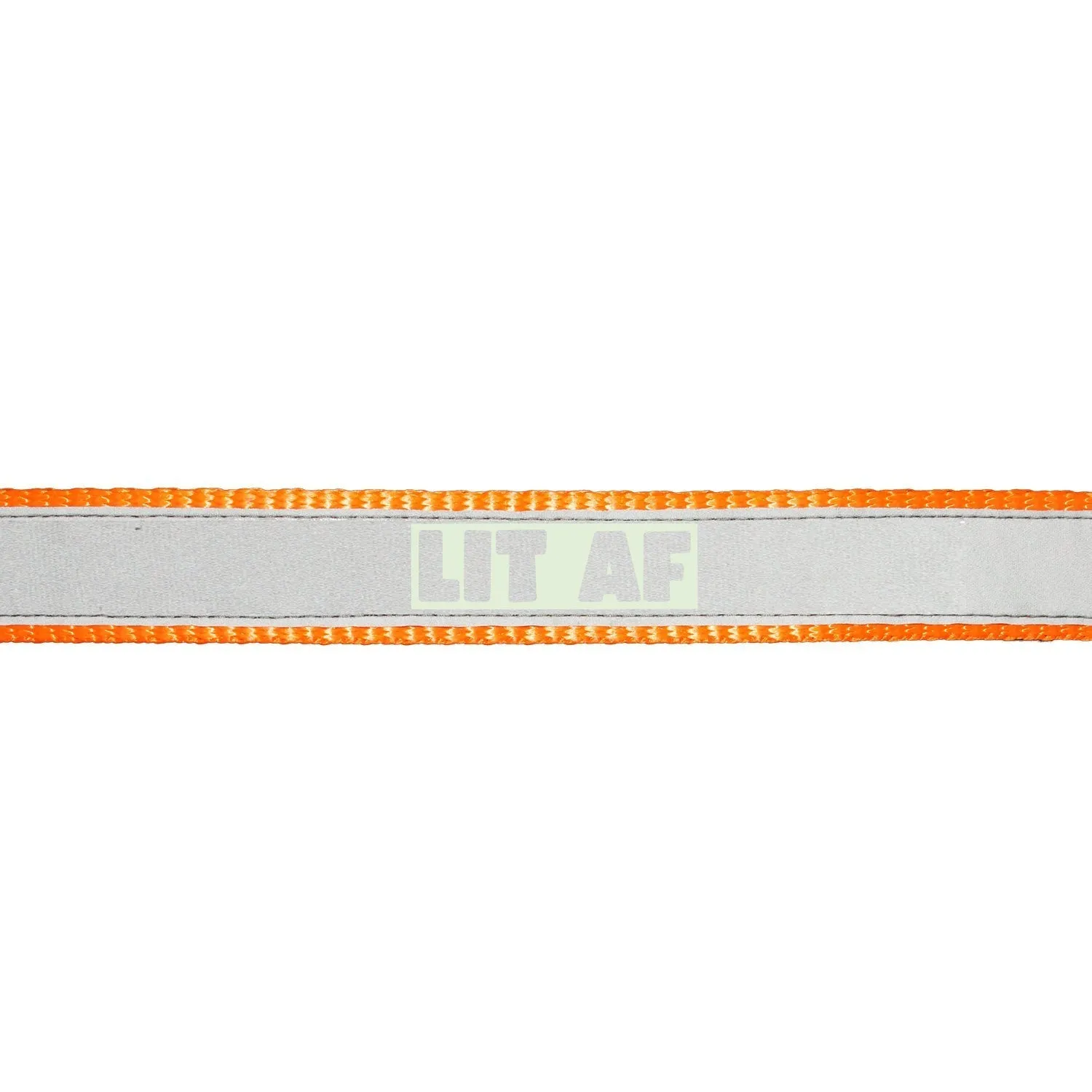 "Lit AF" Night Glow Printed Reflective Nylon Neck Belt Collar for Dogs