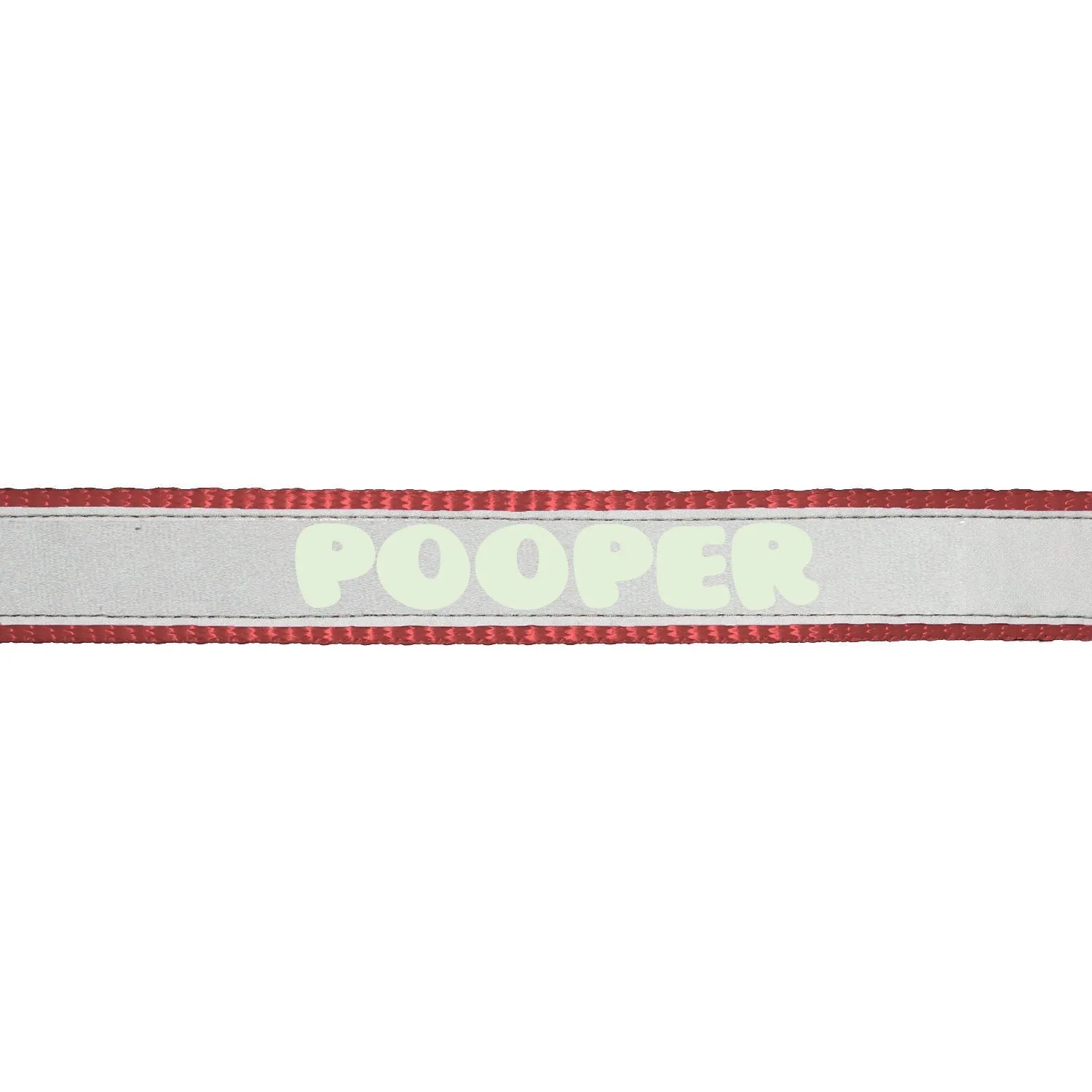 "Pooper" Night Glow Printed Reflective Nylon Neck Belt Collar for Dogs