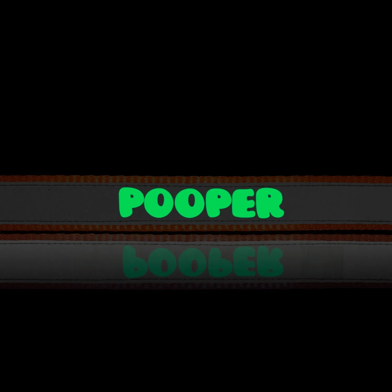 "Pooper" Night Glow Printed Reflective Nylon Neck Belt Collar for Dogs