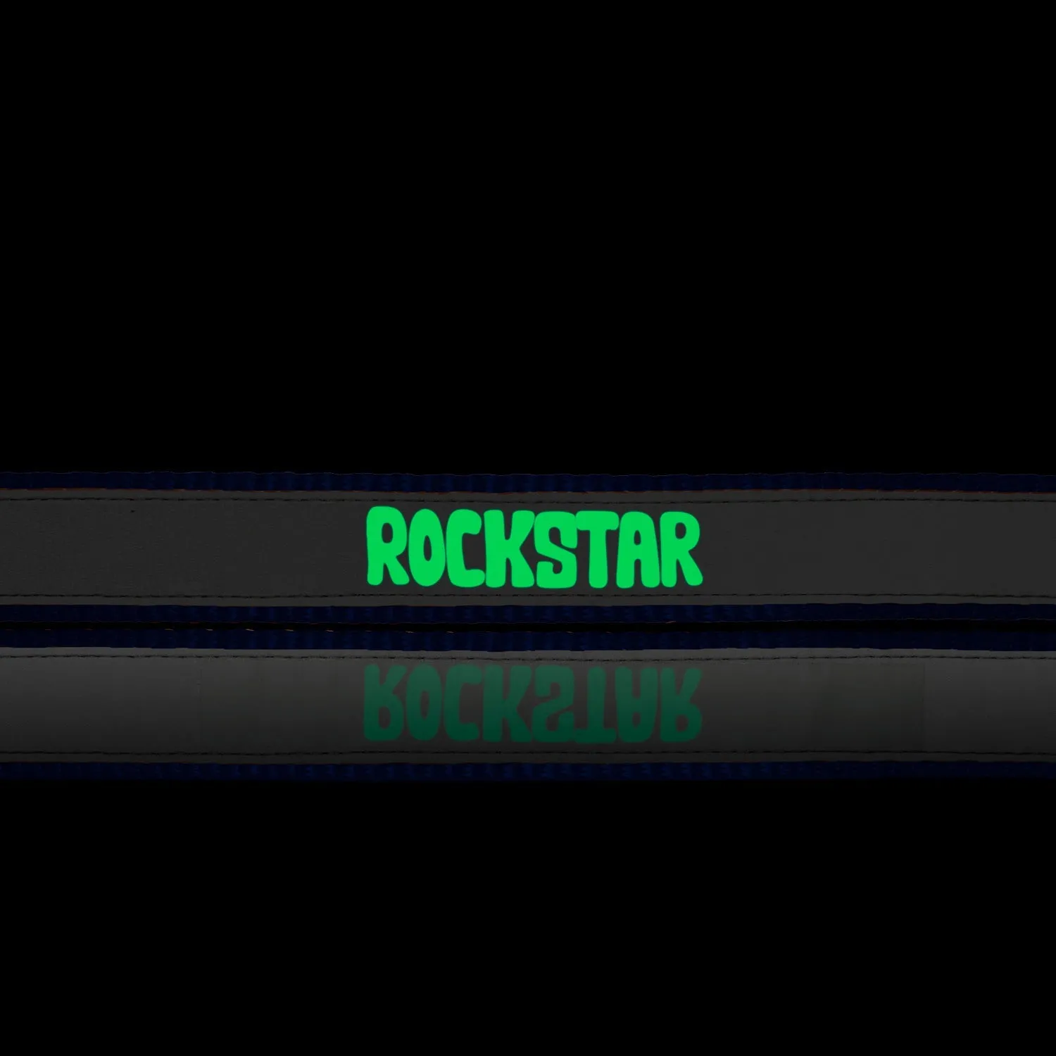 "Rockstar" Night Glow Printed Reflective Nylon Neck Belt Collar for Dogs