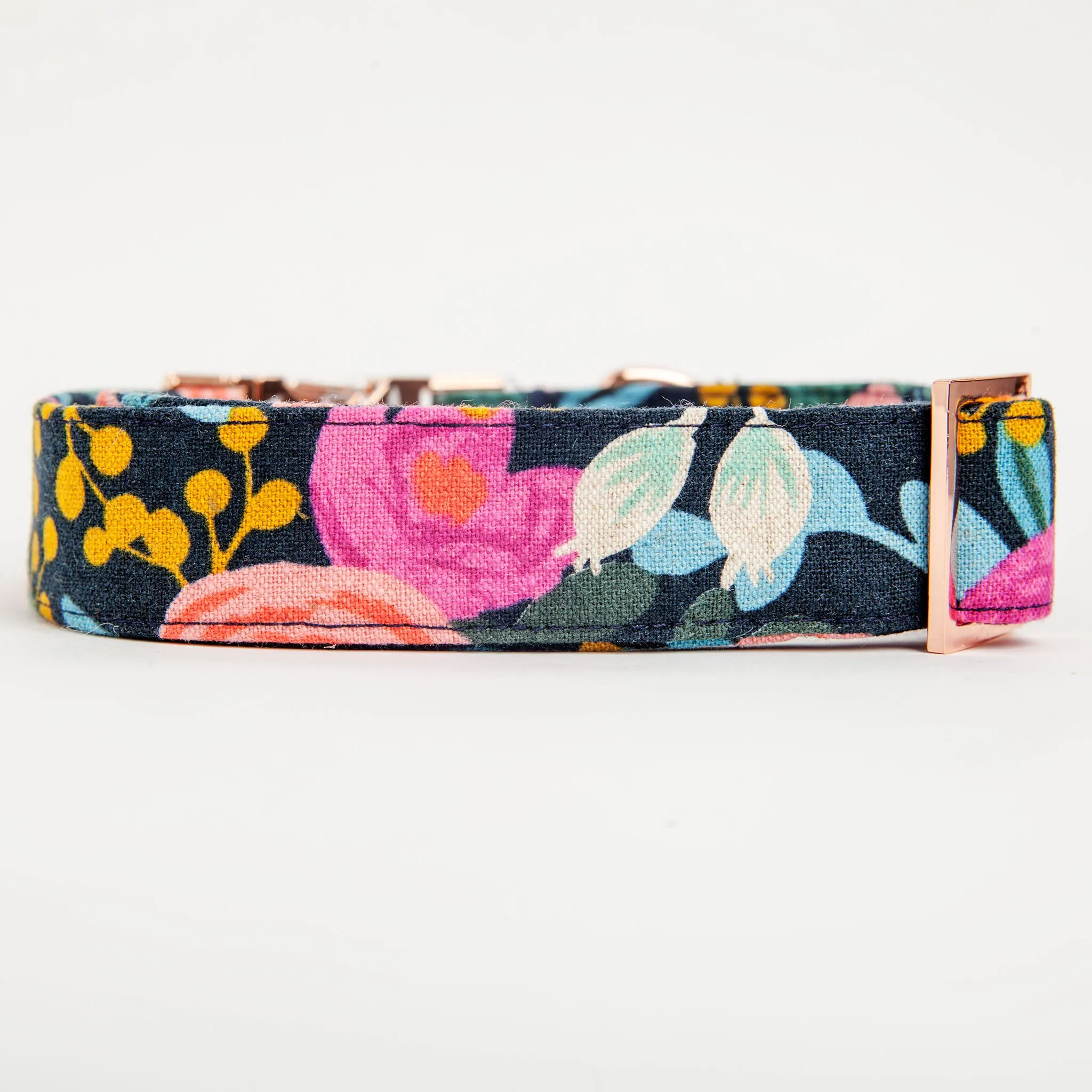 Rosa Floral Navy Dog Collar (FINAL SALE)