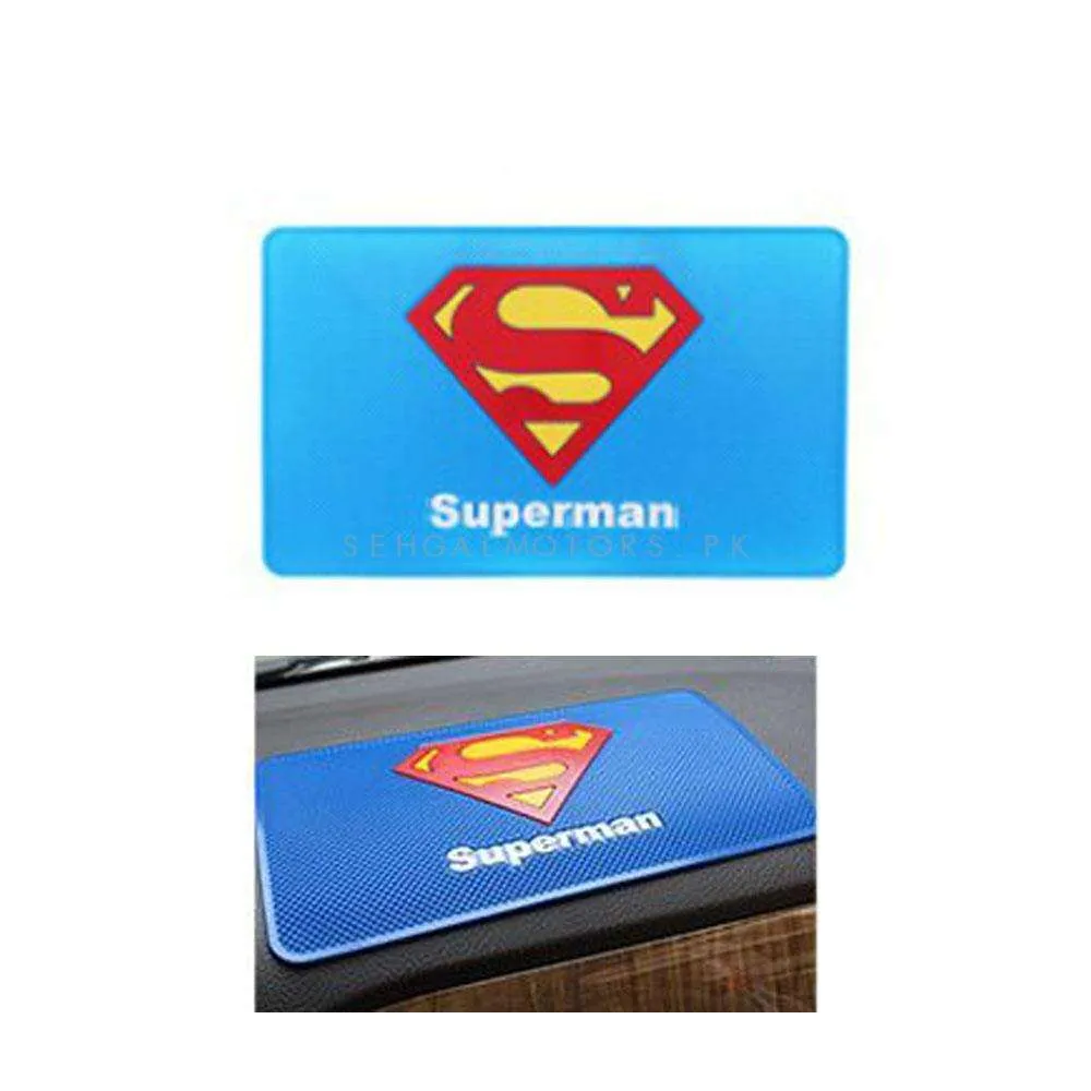 Super Man Anti-Skid Nonslip Dashboard Mats - Silicon Type Material | Car Anti Slip Mat