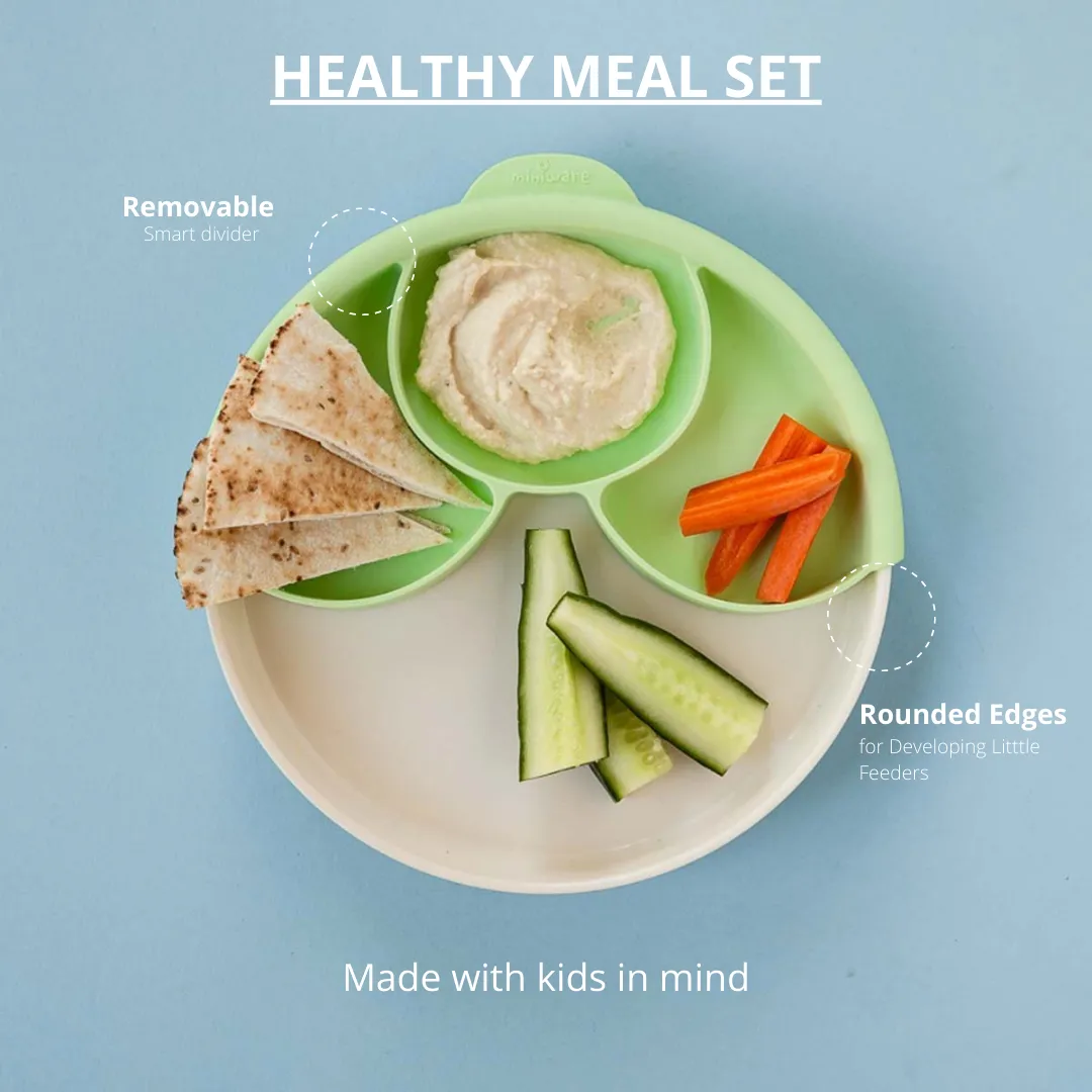 Suppertime Combo, Roll & Lock Silibib  Healthy Meal  Training Spoon)Key Lime