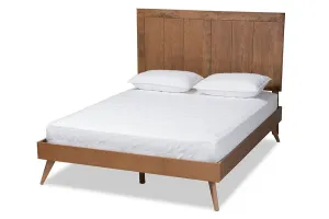Sydney Ash Walnut Finished Wood Platform Bed (Queen)